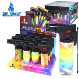 144 pieces Blink 4.5in Torch Lighter Theme Tie Dye - Lighters