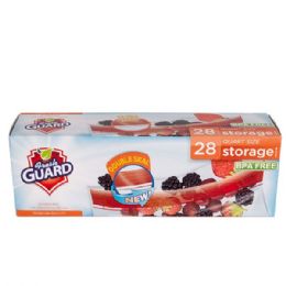 24 pieces Fresh Guard Double Zipper Storage Quart 28CT - Food Storage Containers