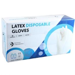 10 pieces General Disposables Latex Gloves 100Count White MEDIUM - PPE Gloves