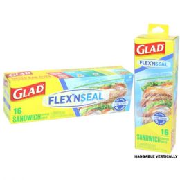 24 pieces Glad Flex N Seal Zipper Bag Sandwich 16 Count - Food Storage Containers