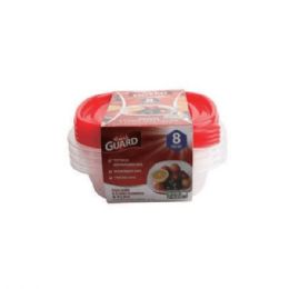 24 pieces Fresh Guard Storage Container Red Square 20.29oz 8PK - Food Storage Containers