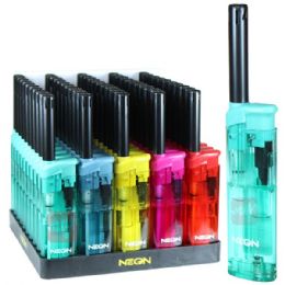 300 pieces Neon Transparent Body & Refillable Mini Candle Lighter - Candles & Accessories