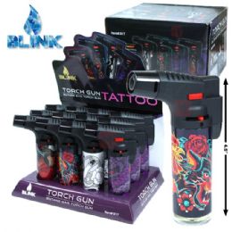 144 pieces Blink 4.5in Torch Lighter Theme Tattoo - Lighters