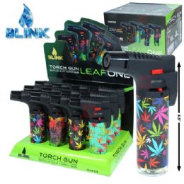 144 pieces Blink 4.5in Torch Lighter Theme Leaf One - Lighters