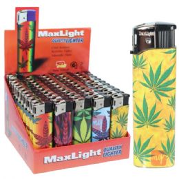 1000 pieces MaxLight Electronic Lighter Leaf PDQ - Lighters