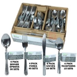 100 pieces Ideal Kitchen Stainless Steel Cutlery 4PK Assorted Display - Kitchen Cutlery
