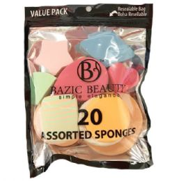 36 pieces Bazic Beauty Make-up Blender Sponge 20pk Colors - Assorted Cosmetics