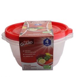24 pieces Fresh Guard Storage Container Red Round 57.49oz 4PK - Food Storage Containers