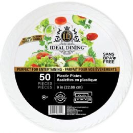 12 of Ideal Dining Plastic Plate 9in White 50CT