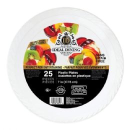 24 of Ideal Dining Plastic Plate 7in White 25CT