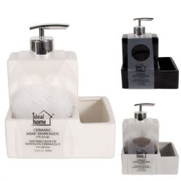24 pieces Ceramic soap dispensar with sponge 360ml - Soap Dishes & Soap Dispensers