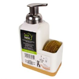 12 pieces Ideal Home Foamming Soap Dispenser with Scourer 450ml - Soap Dishes & Soap Dispensers