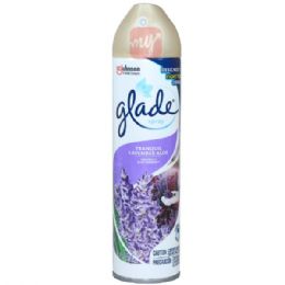12 pieces Glade 8oz Aerosol Tranquil Lavender Aloe - Air Fresheners