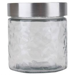 24 of Glass Jar Chrome Lid 900ml Wide