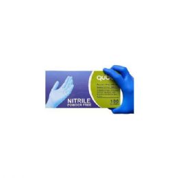 10 pieces Qube Powder Free Blue Nitrile Exam Gloves 100CT Size: Small - PPE Gloves