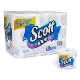 36 Wholesale Scott Bath TIssue 1000 Sheets