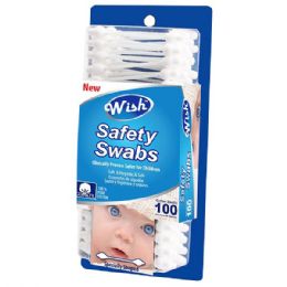 48 of Wish Cotton Swabs 100CT Safety Plastic Stick