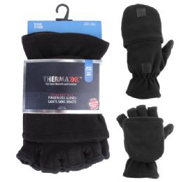 72 pieces Thermaxxx Winter Fleece Glove Fingerless w/ Cuff - Fleece Gloves