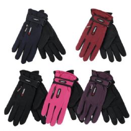 72 pieces Thermaxxx Winter Ski Gloves Ladies Zipper Pocket w/ Grip Dots - Ski Gloves