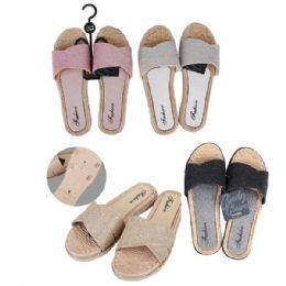 36 pieces CC Sandal Ladies Stones 2 Straps Style - Women's Sandals