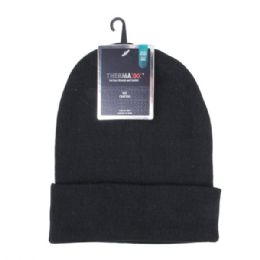 144 Wholesale Thermaxxx Winter Beanie Hat Black Only