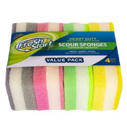 48 Wholesale Fresh Start Cleaning Sponge 4pk