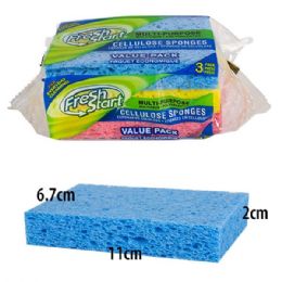 48 Wholesale Fresh Start Cellulose Sponge 3Pack