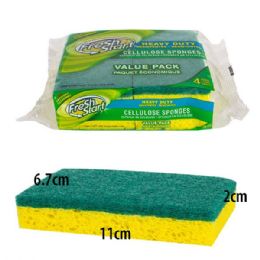 48 Wholesale Fresh Start Heavy Duty Sponge 4Pack