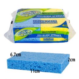 48 Wholesale Fresh Start Cellulose Sponge 4Pack