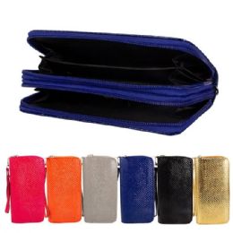 144 pieces CC Wallet Dual Zipper - Leather Wallets