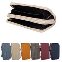 144 pieces CC Wallet Dual Zipper - Leather Wallets