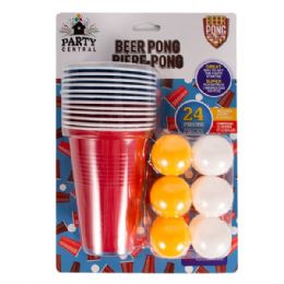 24 pieces Party Central Recreational Ping Pong Balls & Cups 24pk 12+12 - Balls