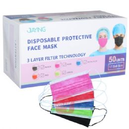 3000 pieces JiaYang Face Mask Disposable Assorted Colors JY22-1 - Face Mask