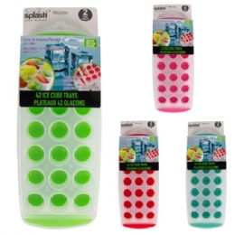 24 Wholesale Splash Silicone Ice Tray 2PK 42 Cubes  Round