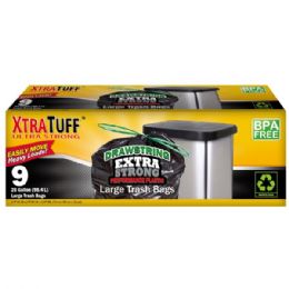 24 pieces XtraTuffo Drawstring Trash Bags 26GAL 9CT - Garbage & Storage Bags