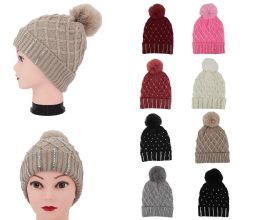 36 of Winter Beanie Hats With Rhine Stones