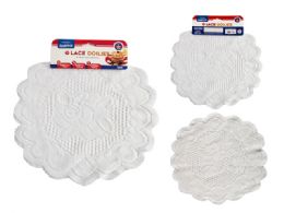 144 Pieces Pack Of 14.2" Diameter White Lace Doilies - Oven Mits & Pot Holders