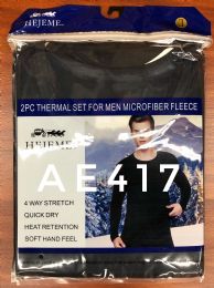 36 Wholesale 2pc Men Thermal Set Black