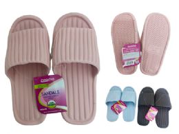 48 Pieces Women's Eva Slipper In Black, Pink, And Light Blue - Women's Slippers