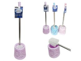24 Pieces Toilet Brush With Holder In Blue, Pink, And Purple - Toilet Brush