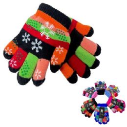 24 of Child's Gloves - Stripes & Snowflakes