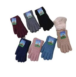 24 Pairs Women's Fleece Lined Warm Winter Gloves - Fuzzy Gloves
