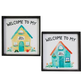 12 pieces Wall Art Welcome To My She Shed 2asst 15.75x15.75 - Wall Decor