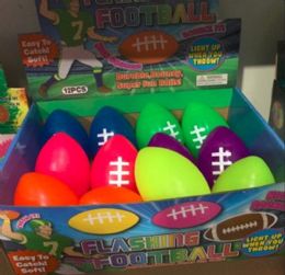 12 of Football Neon Flashing 6in Tpr 4ast Colors In 12pc Pdq Ea In Pb/upc Label