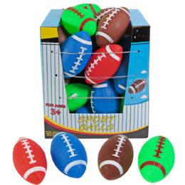 24 pieces Football Pvc 6in 4ast Colors In 12pc Pdq - Balls