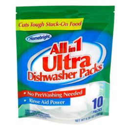 24 pieces Dishwasher 10ct Packs All In 1 Ultra Homebright - Cleaning Products