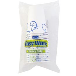 24 pieces Cups 15ct Heavy Duty 9oz Easyware Printed Design - Disposable Cups