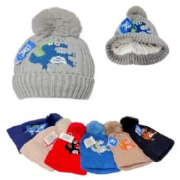 48 Pieces Children Dinosaur Knit Hat - Junior / Kids Winter Hats