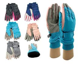 24 Pairs Womens Heavy Duty Winter Touch Gloves In Assorted Colors - Fuzzy Gloves