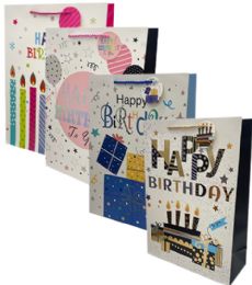 120 Wholesale Happy Birthday Xlarge Hot Stamp Gift Bag